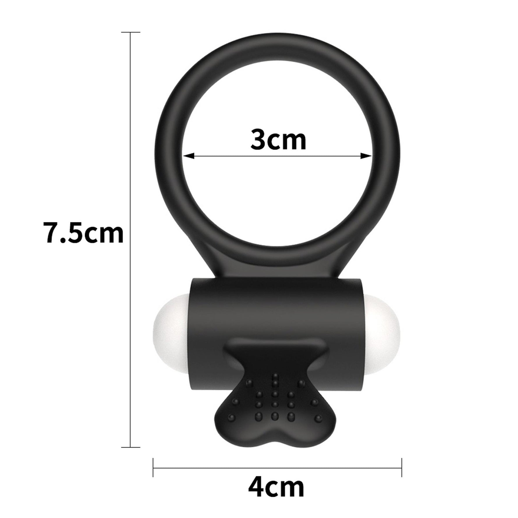 Inel vibrator Lovetoy din silicon negru 7 cm