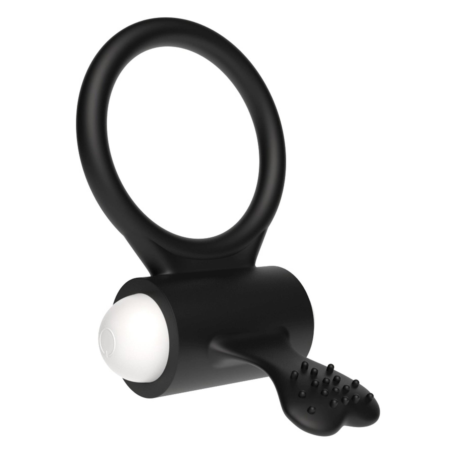 Inel vibrator Lovetoy din silicon negru 7 cm