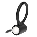 Inel vibrator Lovetoy din silicon negru 7 cm