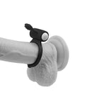 Inel vibrator Lovetoy din silicon negru 7 cm