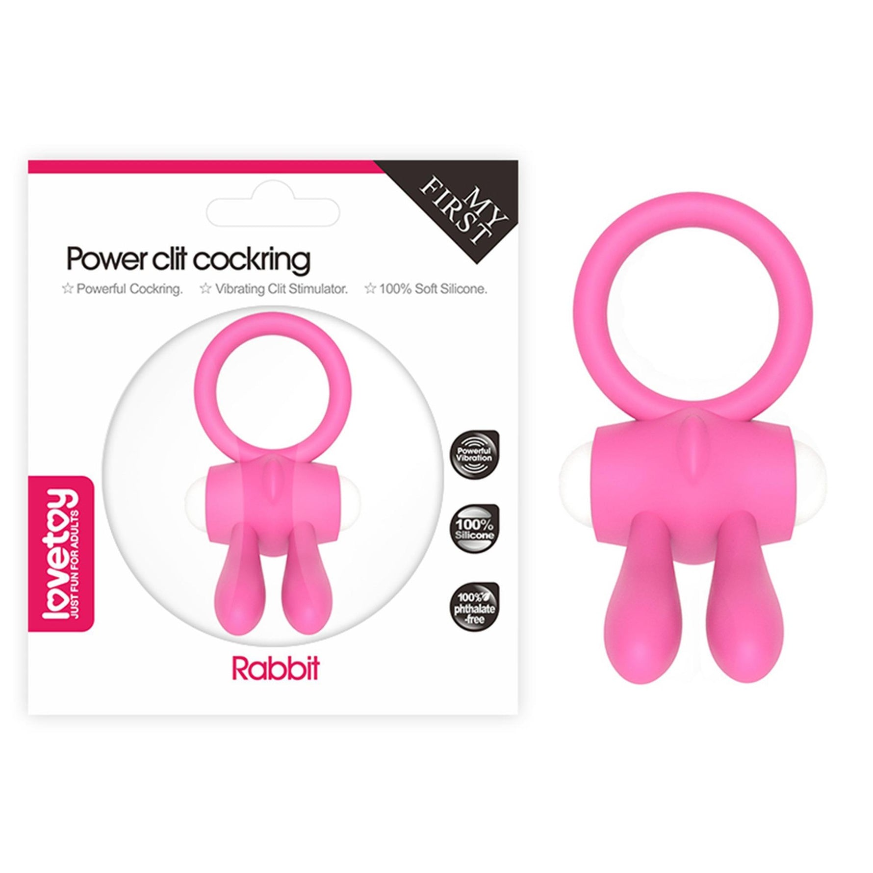 Power Clit Silicon Cockring Pink