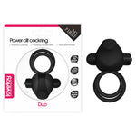 Inel vibrant pentru penis Lovetoy din silicon cu 10 viteze, negru