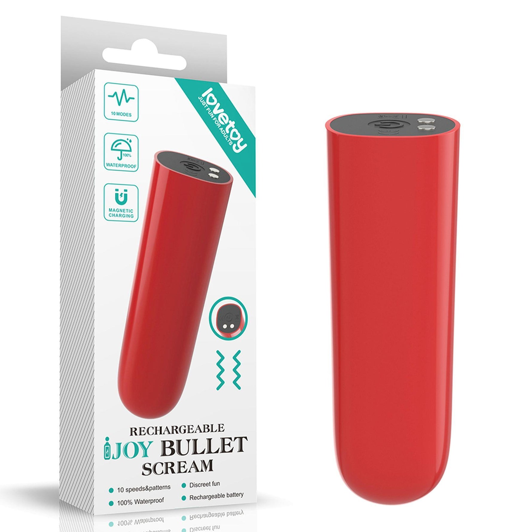 Vibrator mini IJOY, reîncărcabil prin USB, impermeabil, cu 10 funcții, 8 cm