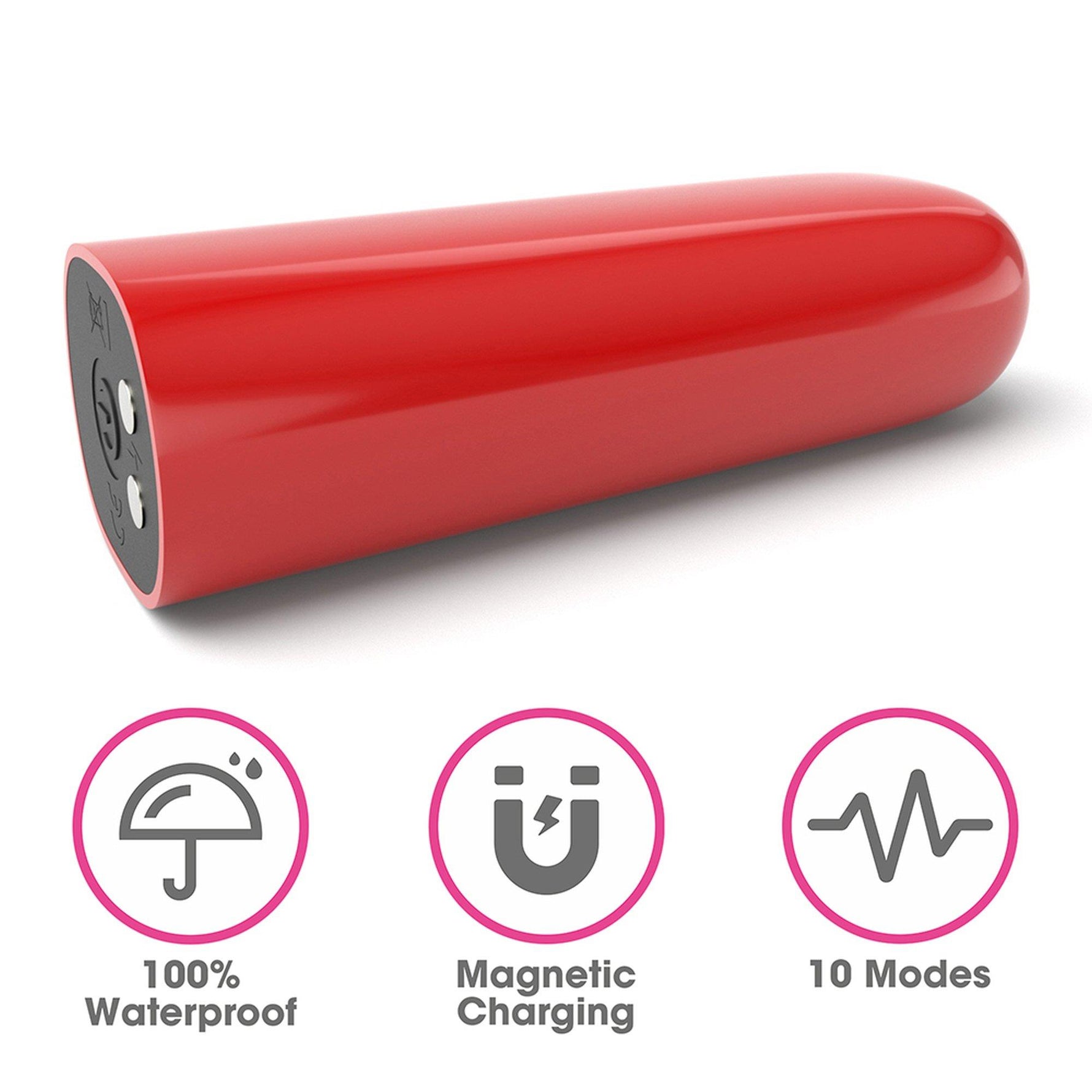 Vibrator mini IJOY, reîncărcabil prin USB, impermeabil, cu 10 funcții, 8 cm
