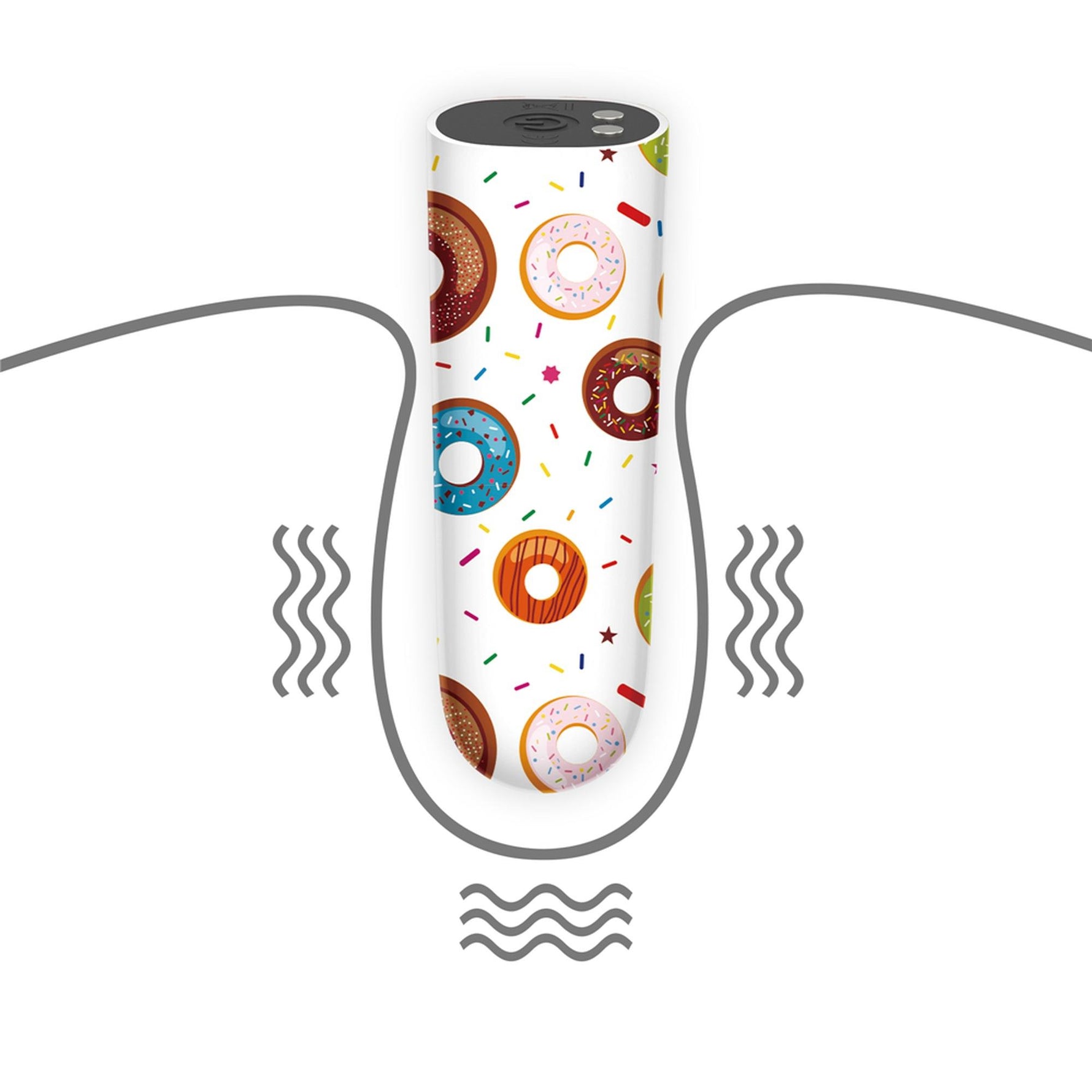 Vibrator mini reîncărcabil impermeabil Donut Lovetoy 8 cm