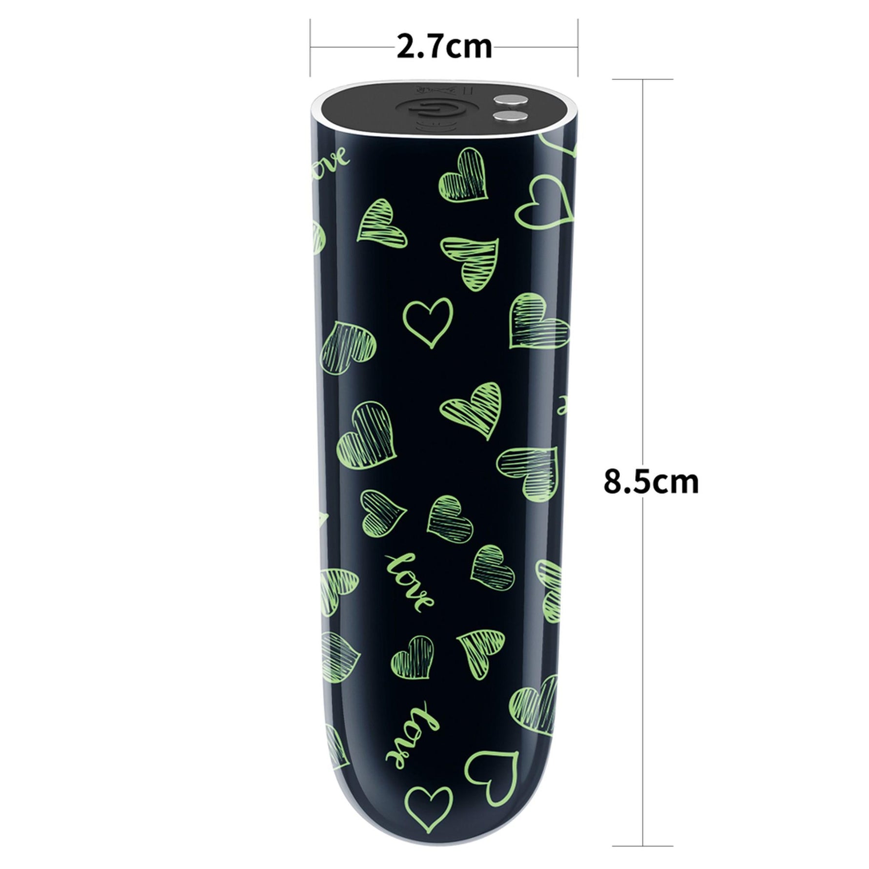 Vibrator Lovetoy Mini Inimă, Luminos în Întuneric, Reîncărcabil, Verde, 8cm