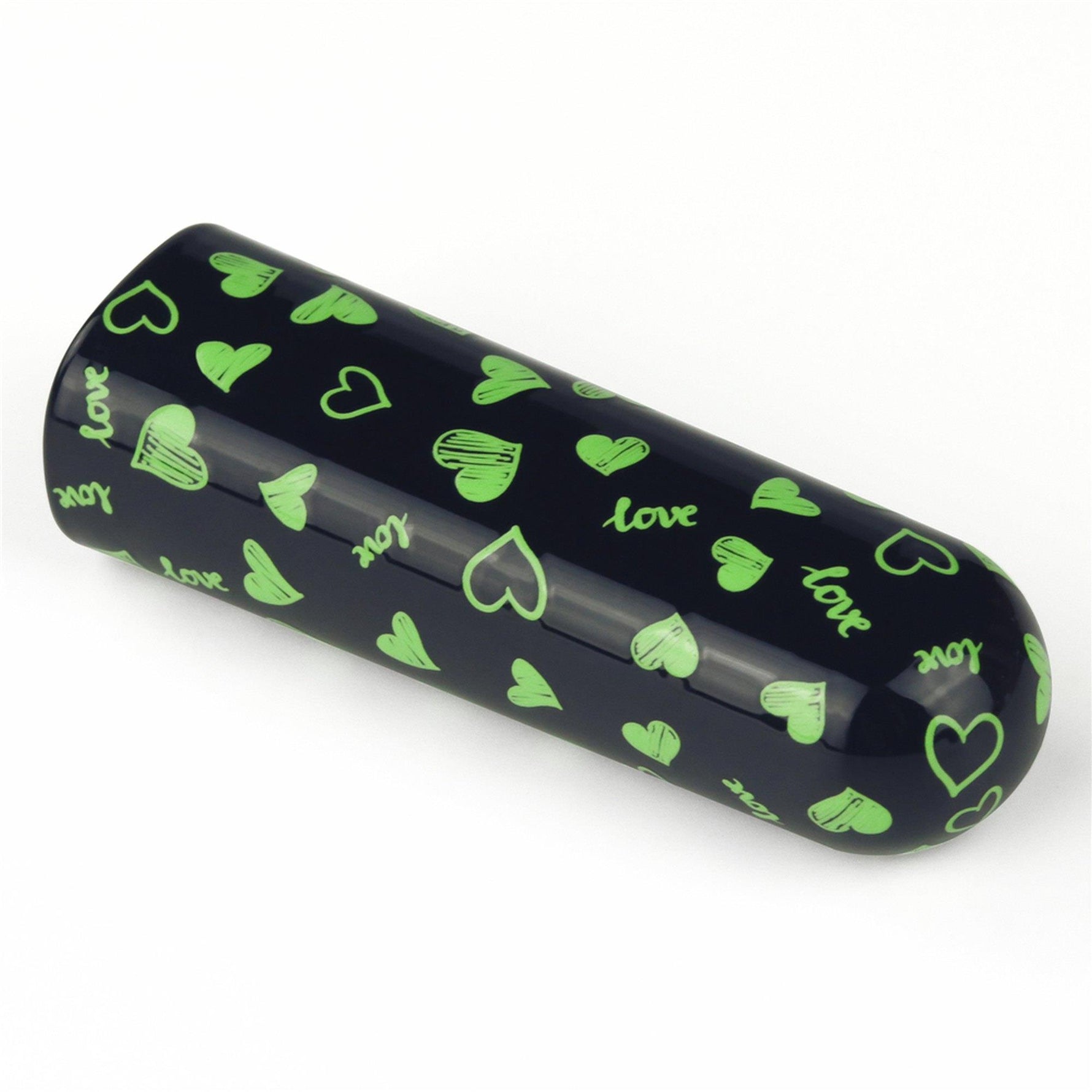 Vibrator Lovetoy Mini Inimă, Luminos în Întuneric, Reîncărcabil, Verde, 8cm