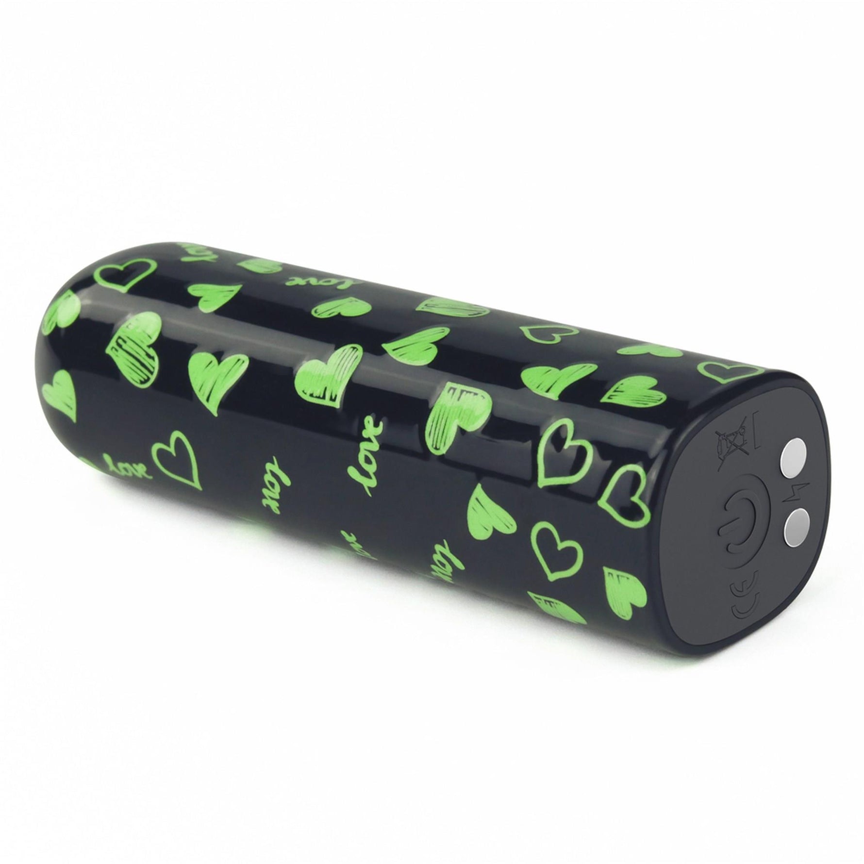 Vibrator Lovetoy Mini Inimă, Luminos în Întuneric, Reîncărcabil, Verde, 8cm