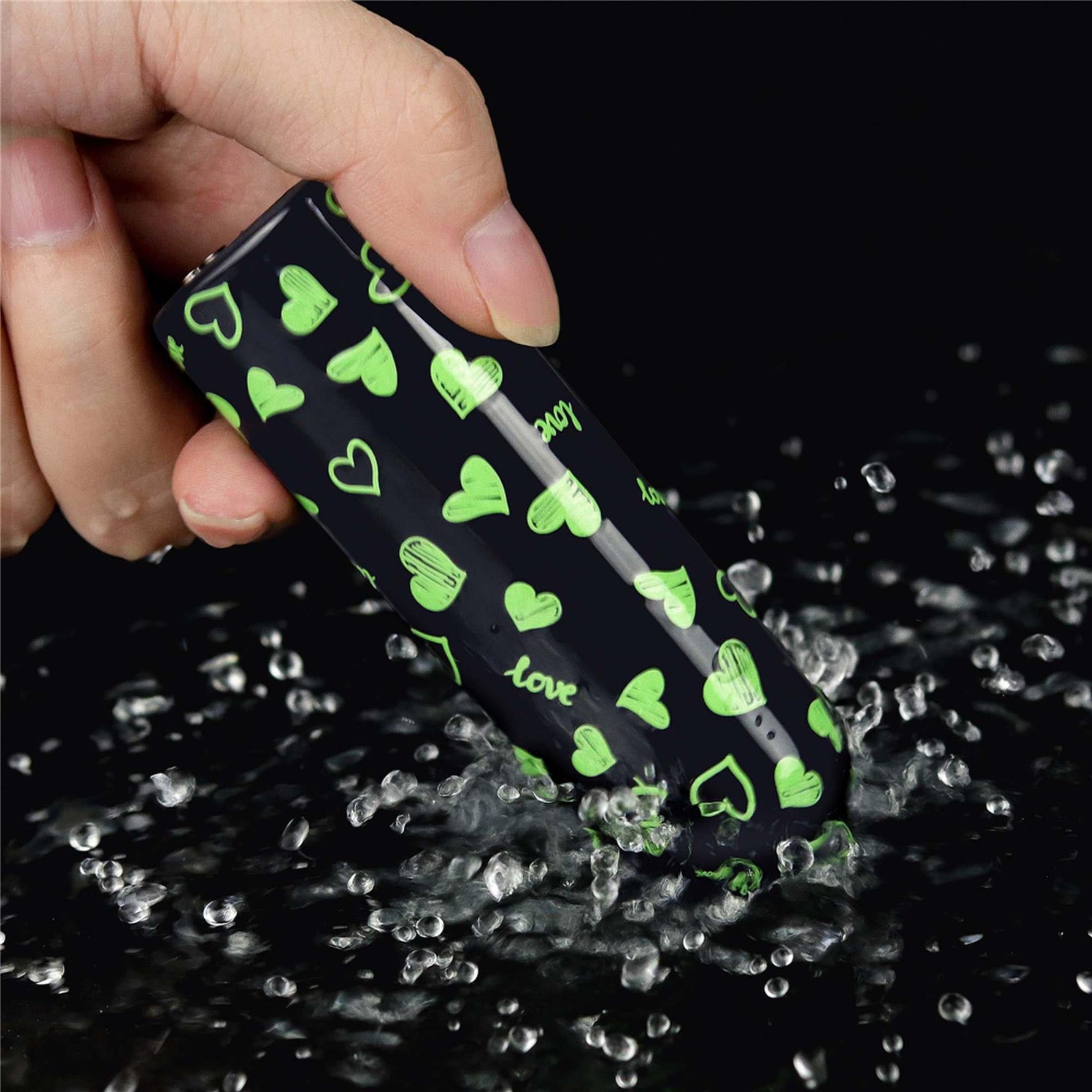 Vibrator Lovetoy Mini Inimă, Luminos în Întuneric, Reîncărcabil, Verde, 8cm