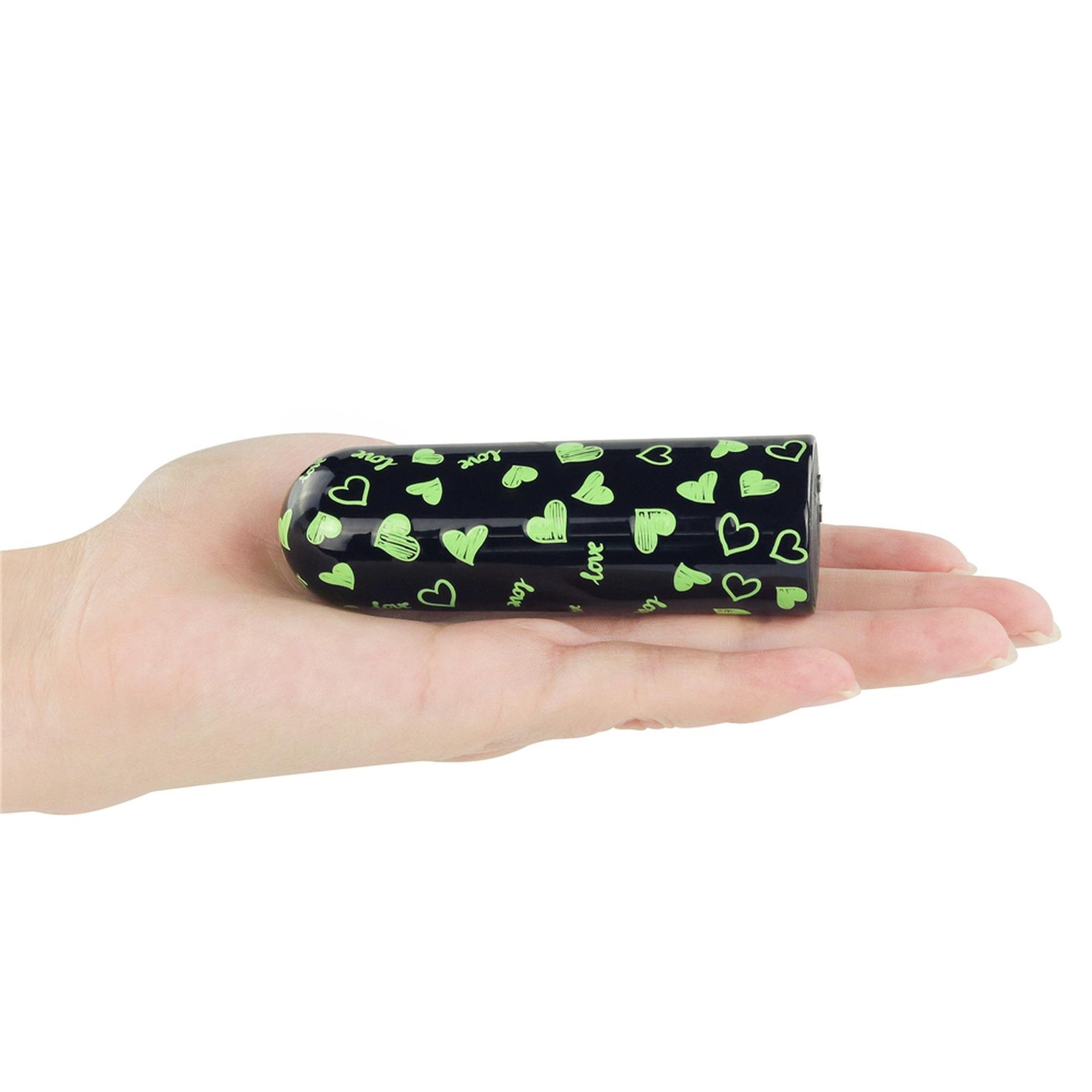Vibrator Lovetoy Mini Inimă, Luminos în Întuneric, Reîncărcabil, Verde, 8cm