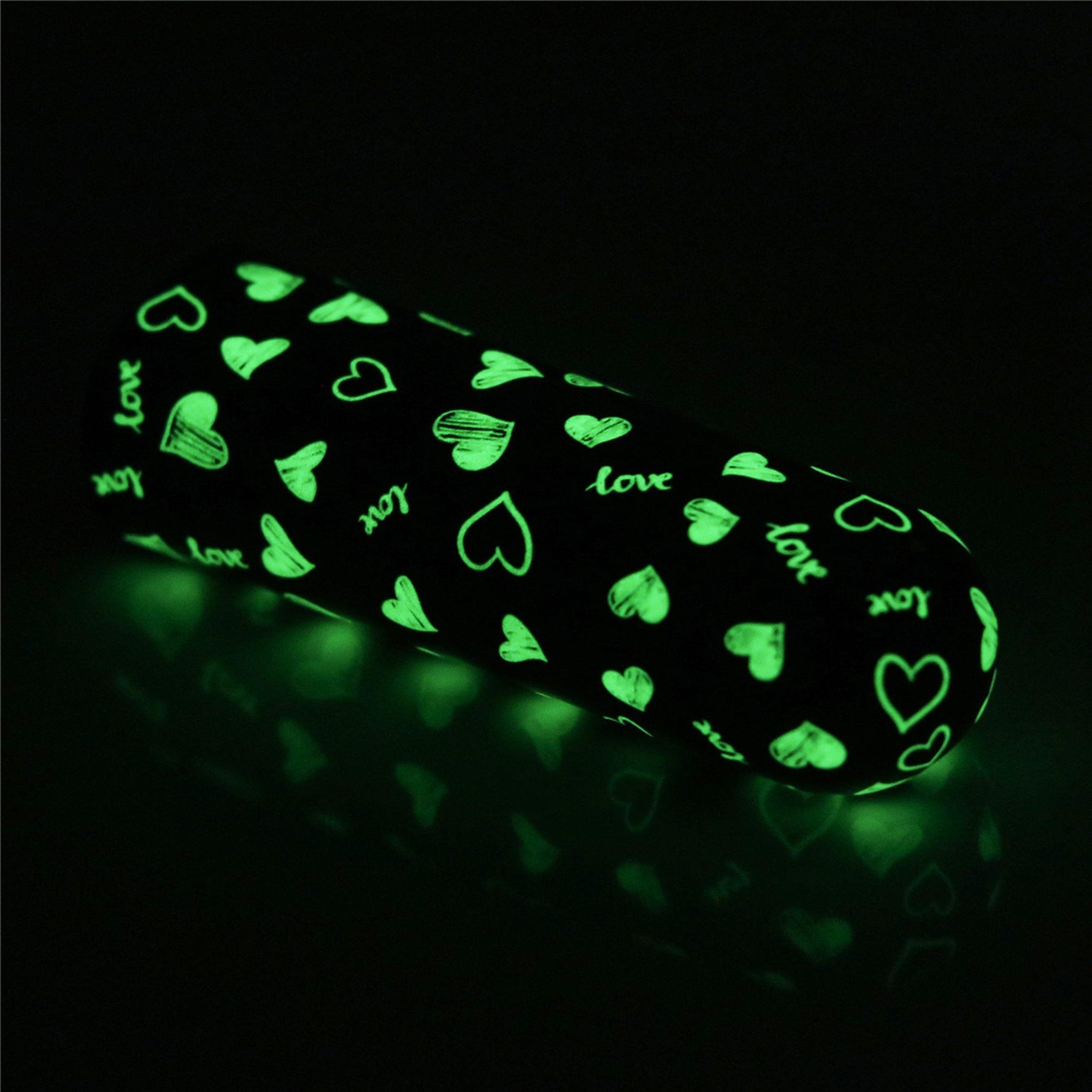 Vibrator Lovetoy Mini Inimă, Luminos în Întuneric, Reîncărcabil, Verde, 8cm
