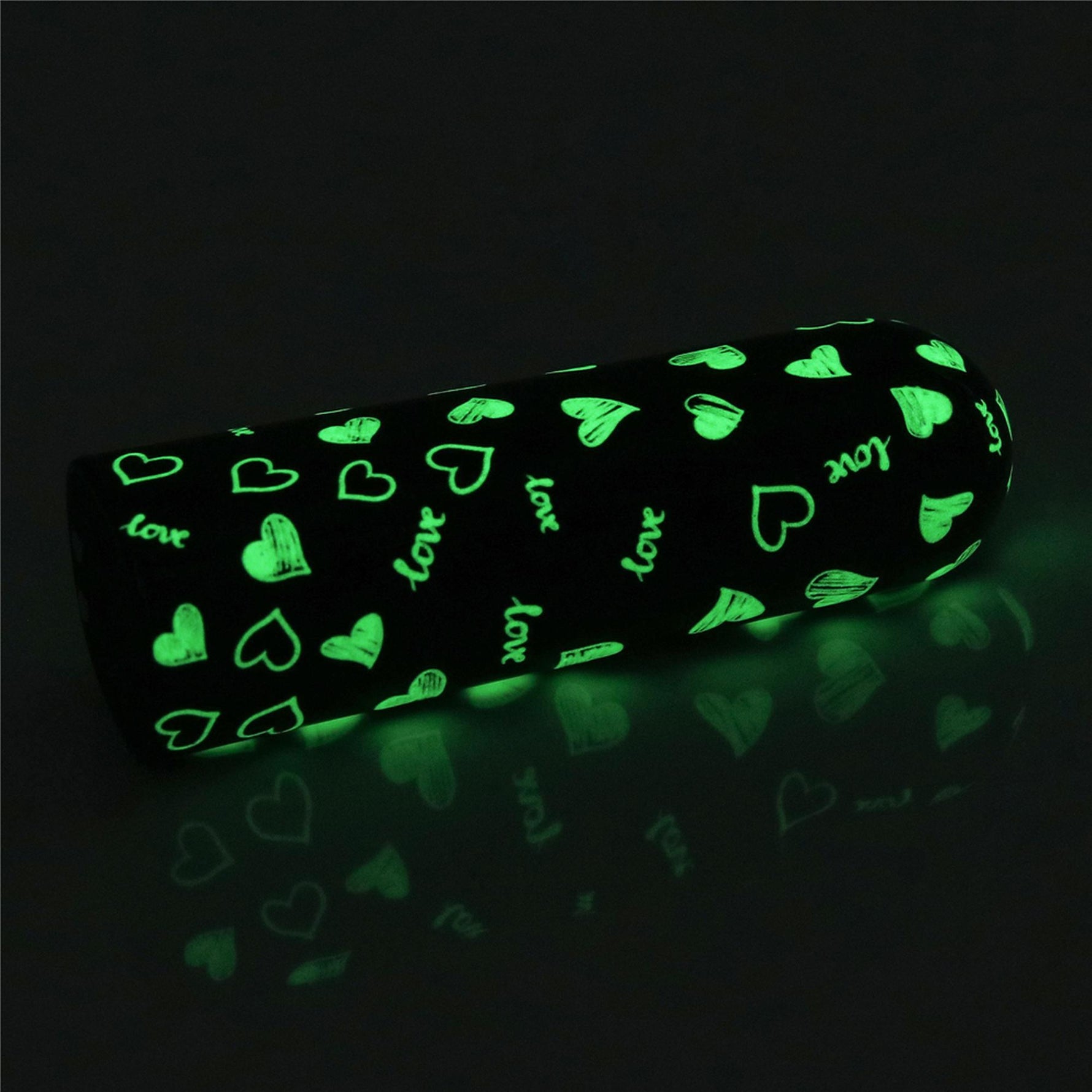 Vibrator Lovetoy Mini Inimă, Luminos în Întuneric, Reîncărcabil, Verde, 8cm