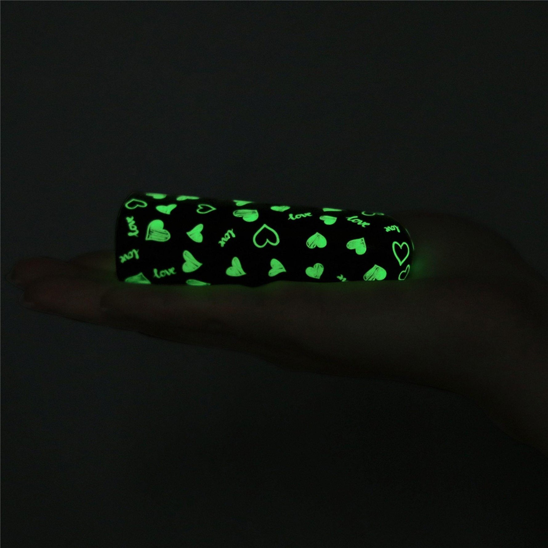 Vibrator Lovetoy Mini Inimă, Luminos în Întuneric, Reîncărcabil, Verde, 8cm