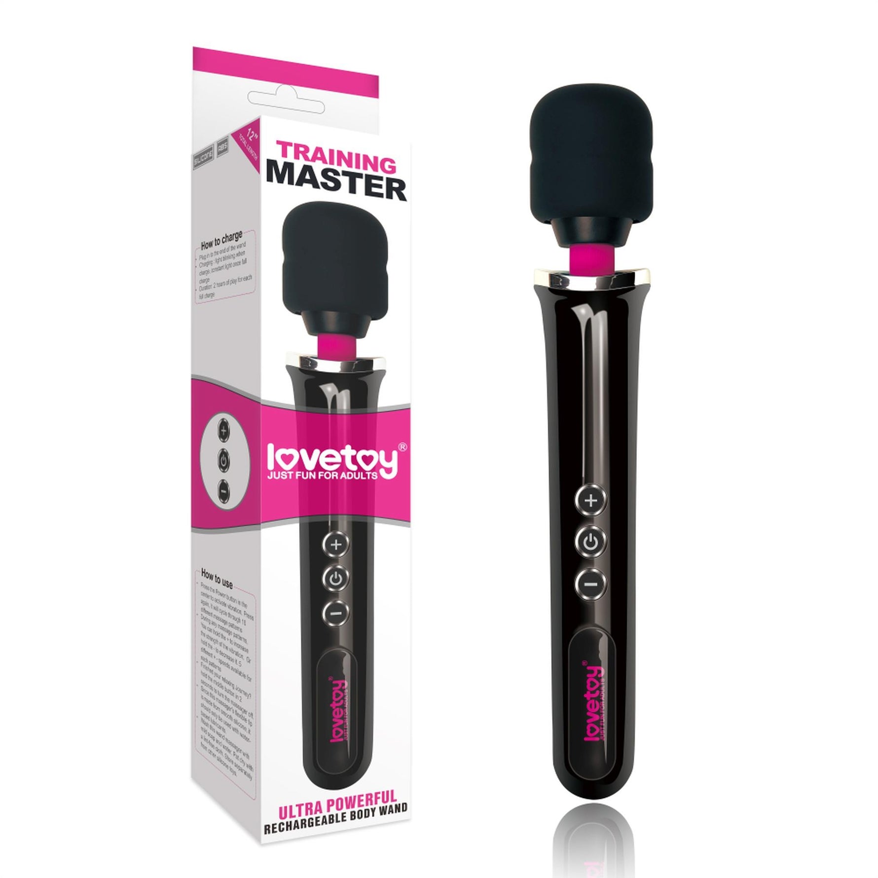 Masaj puternic cu baghetă USB din silicon Lovetoy, 30 cm