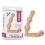 Inel pentru penis Lovetoy impermeabil cu vibrator și dildo moale 15cm