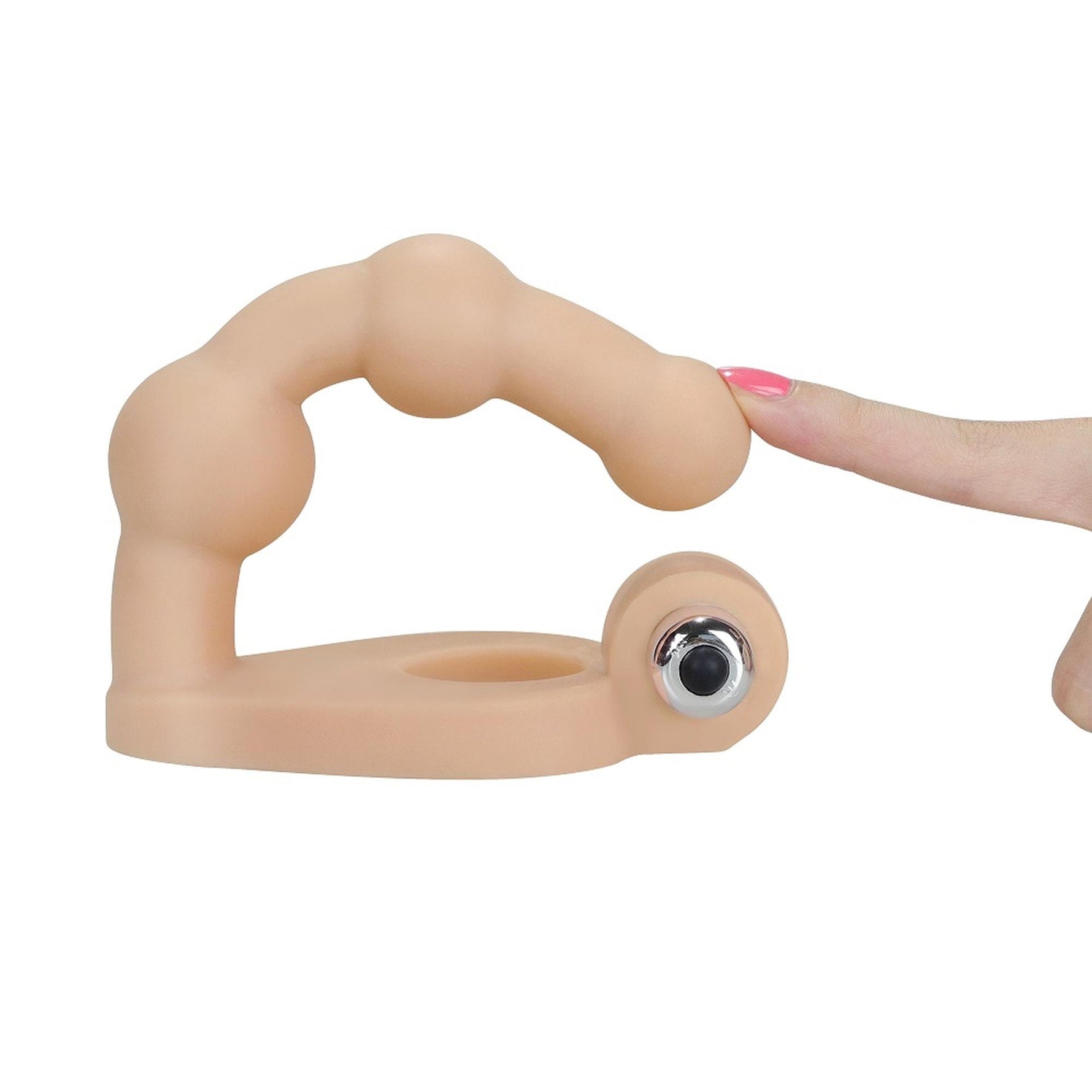 Inel pentru penis Lovetoy impermeabil cu vibrator și dildo moale 15cm