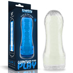 Masturbator cu nervuri Lumino Play Lovetoy, alb strălucitor, 20 cm