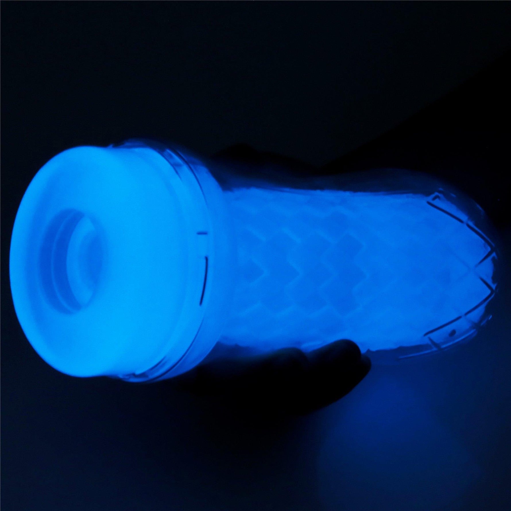 Masturbator cu nervuri Lumino Play Lovetoy, alb strălucitor, 20 cm