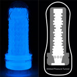 Masturbator cu nervuri Lumino Play Lovetoy, alb strălucitor, 20 cm