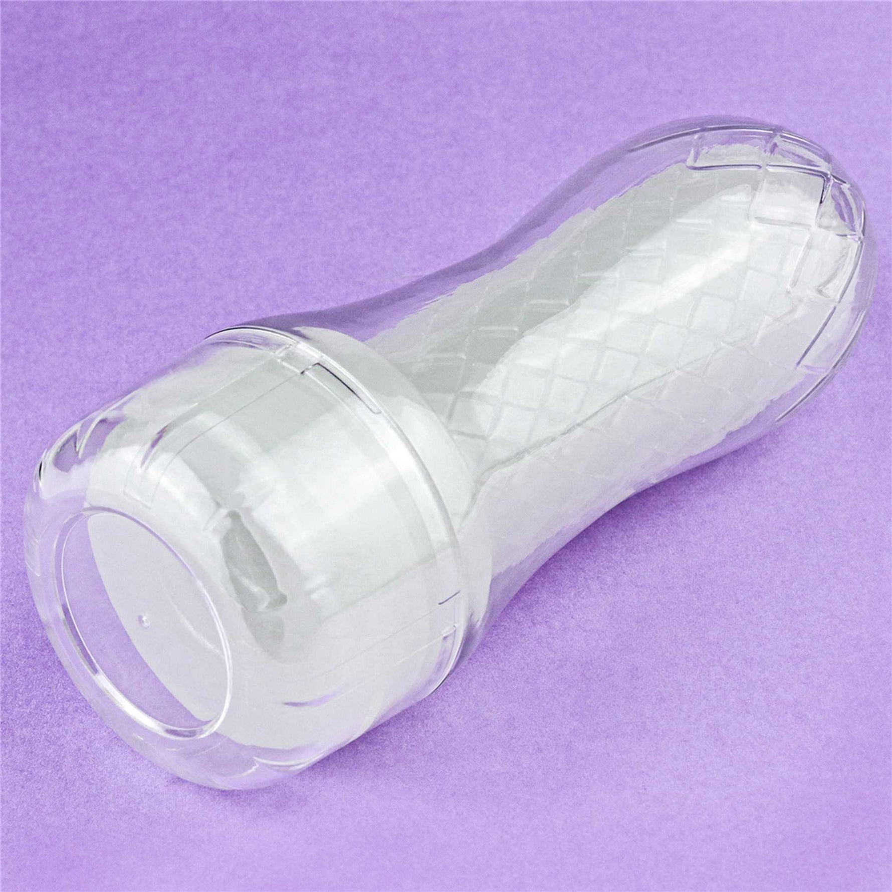 Masturbator cu nervuri Lumino Play Lovetoy, alb strălucitor, 20 cm