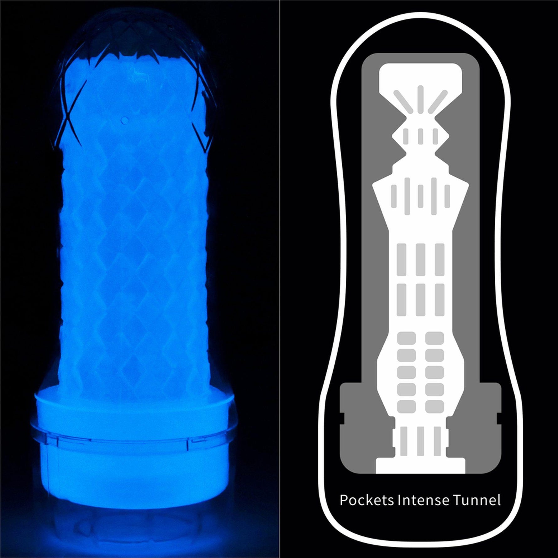 Masturbator Lumino Play Glowing Lovetoy Alb 20 cm