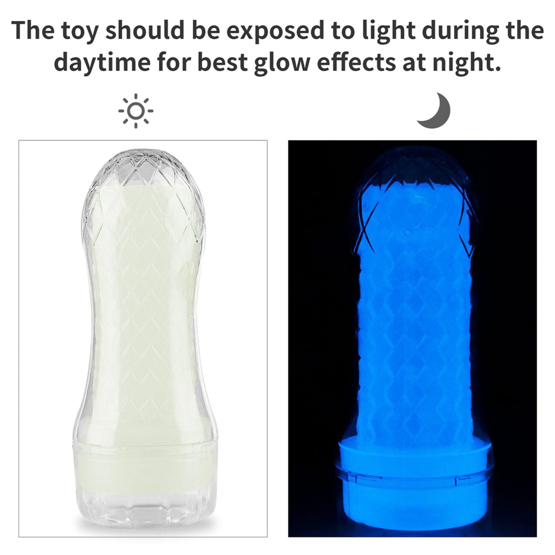 Masturbator Lumino Play Glowing Lovetoy Alb 20 cm