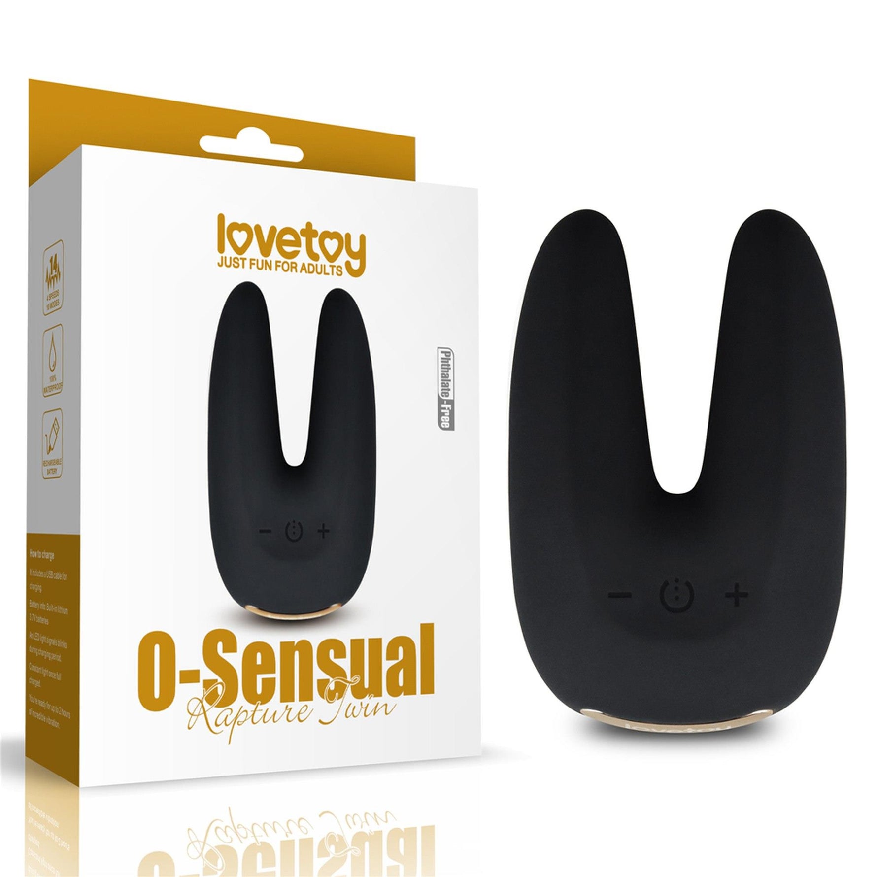 Stimulator clitoridian Lovetoy OSensual Rapture Twin USB, impermeabil, cu supt