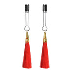 Cleme reglabile pentru mameloane din silicon Glamour Tassel Lovetoy, 14 cm