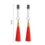 Cleme reglabile pentru mameloane din silicon Glamour Tassel Lovetoy, 14 cm
