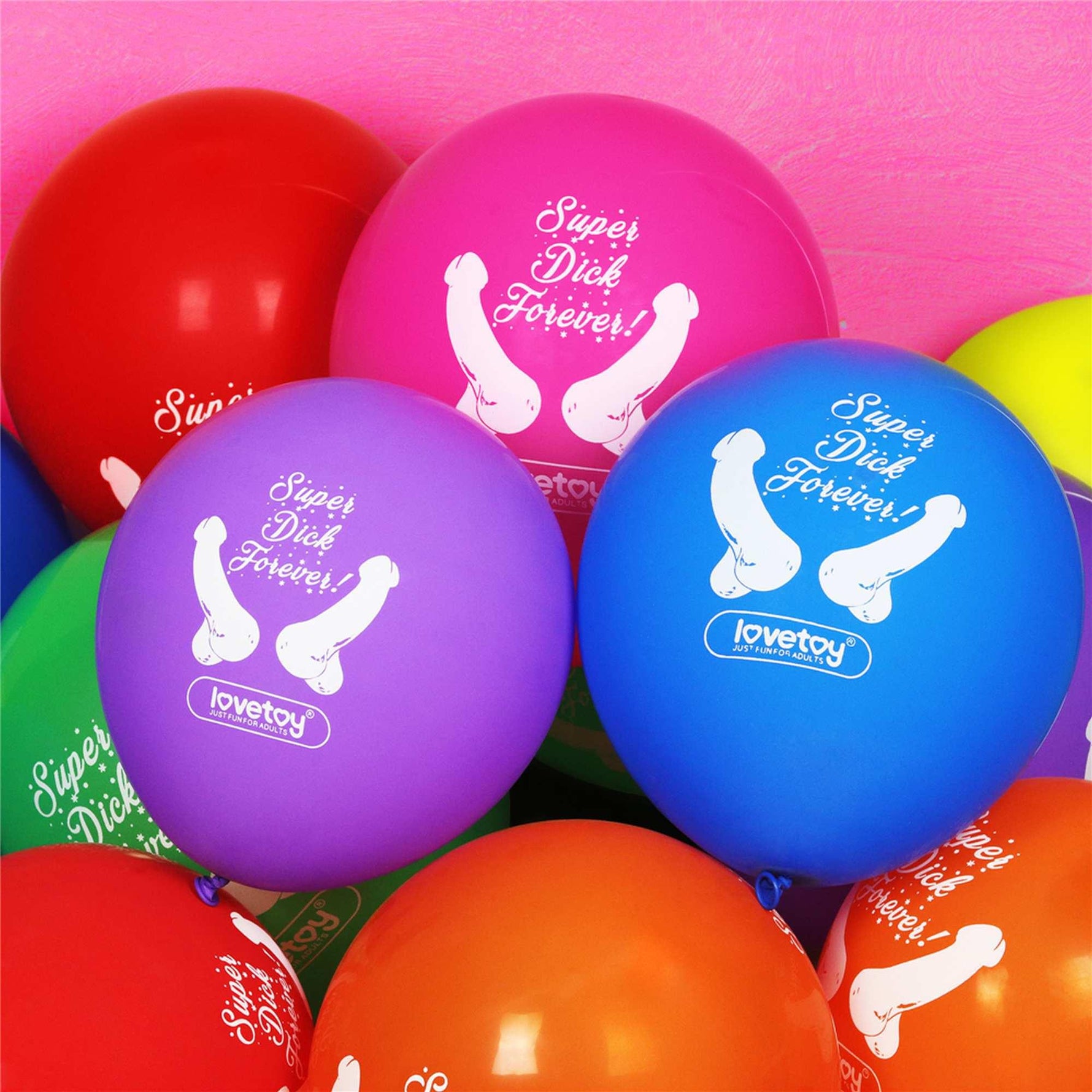 Set de 7 baloane Super Dick Forever Lovetoy pentru burlăcițe