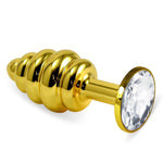 Plug anal spiralat auriu de lux Lovetoy 7cm
