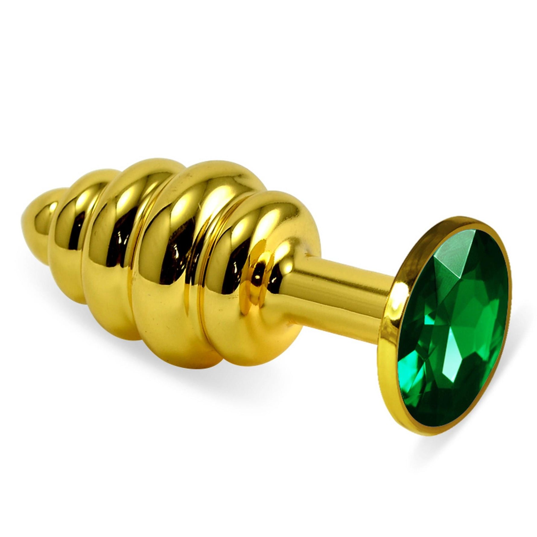 Plug anal spiralat Lovetoy Gold Green 7 cm