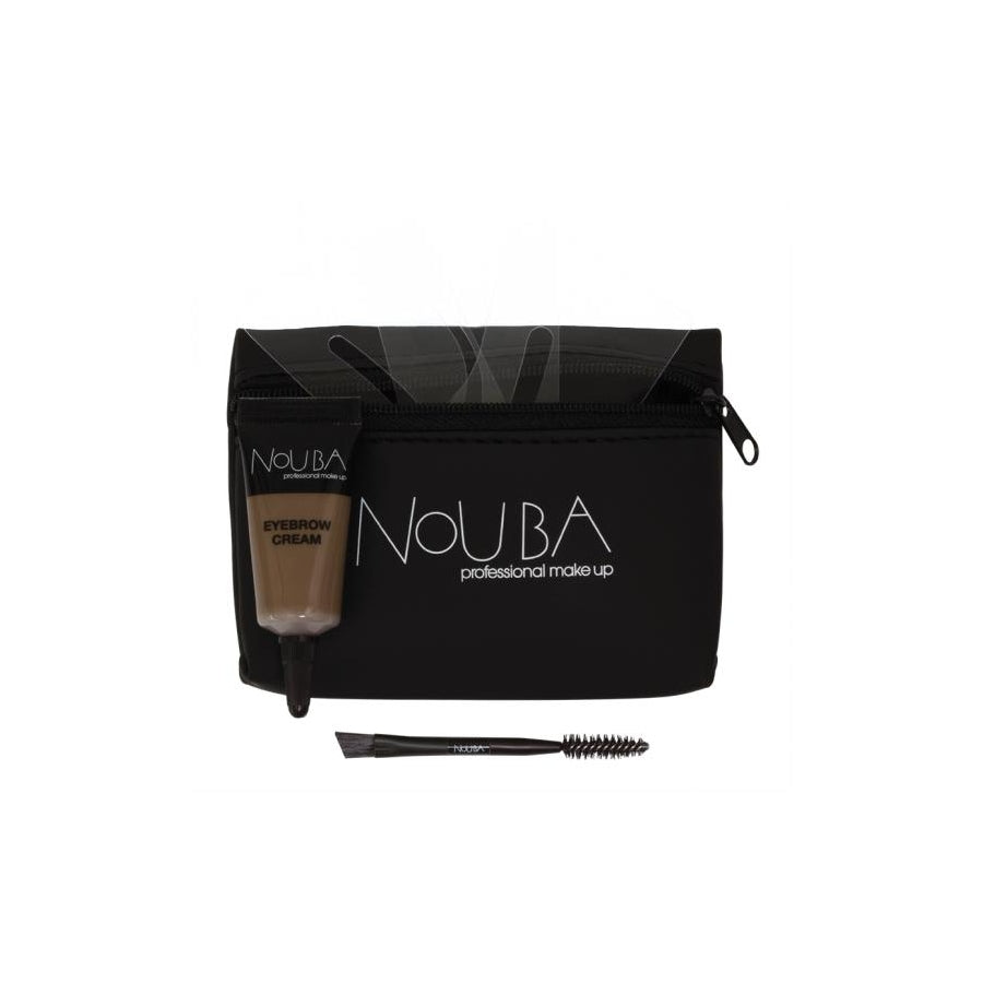 10 Set Nouba: Nouba, Eyebrow Brush + Nouba, Eyebrow Gel, 7 ml + Textile Makeup Bag, Black - Olmarkt