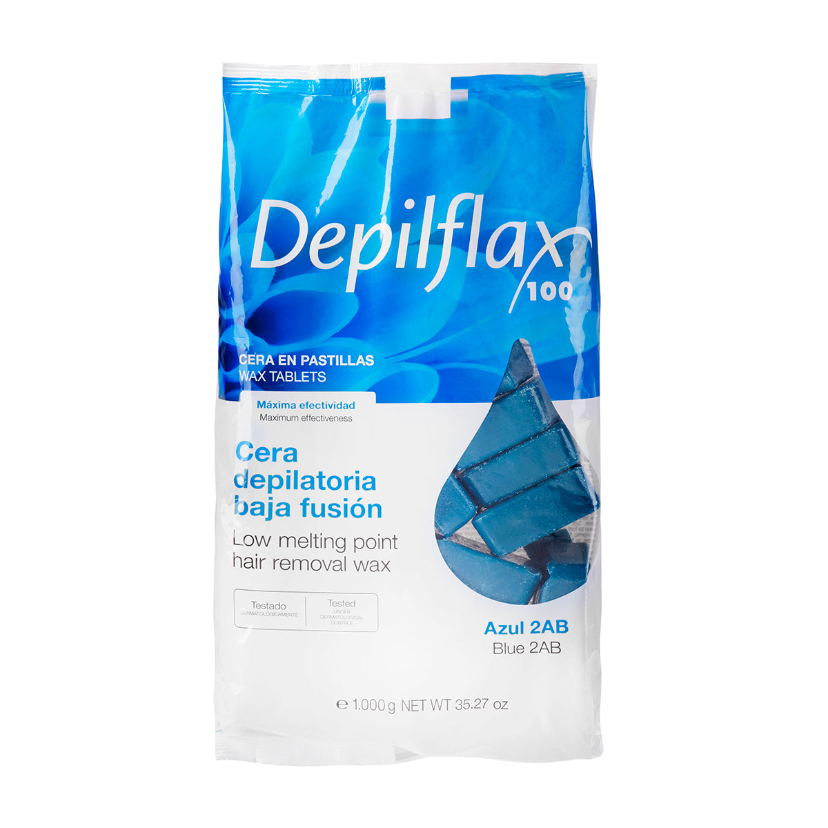 CEARĂ DURĂ DEPILFLAX FĂRĂ BENZI PENTRU EPILARE 1KG AZULEN