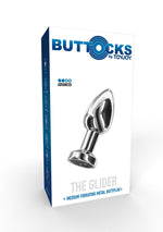 Plug anal vibrant The Glider ToyJoy, oțel argintiu, 8,5 cm, USB