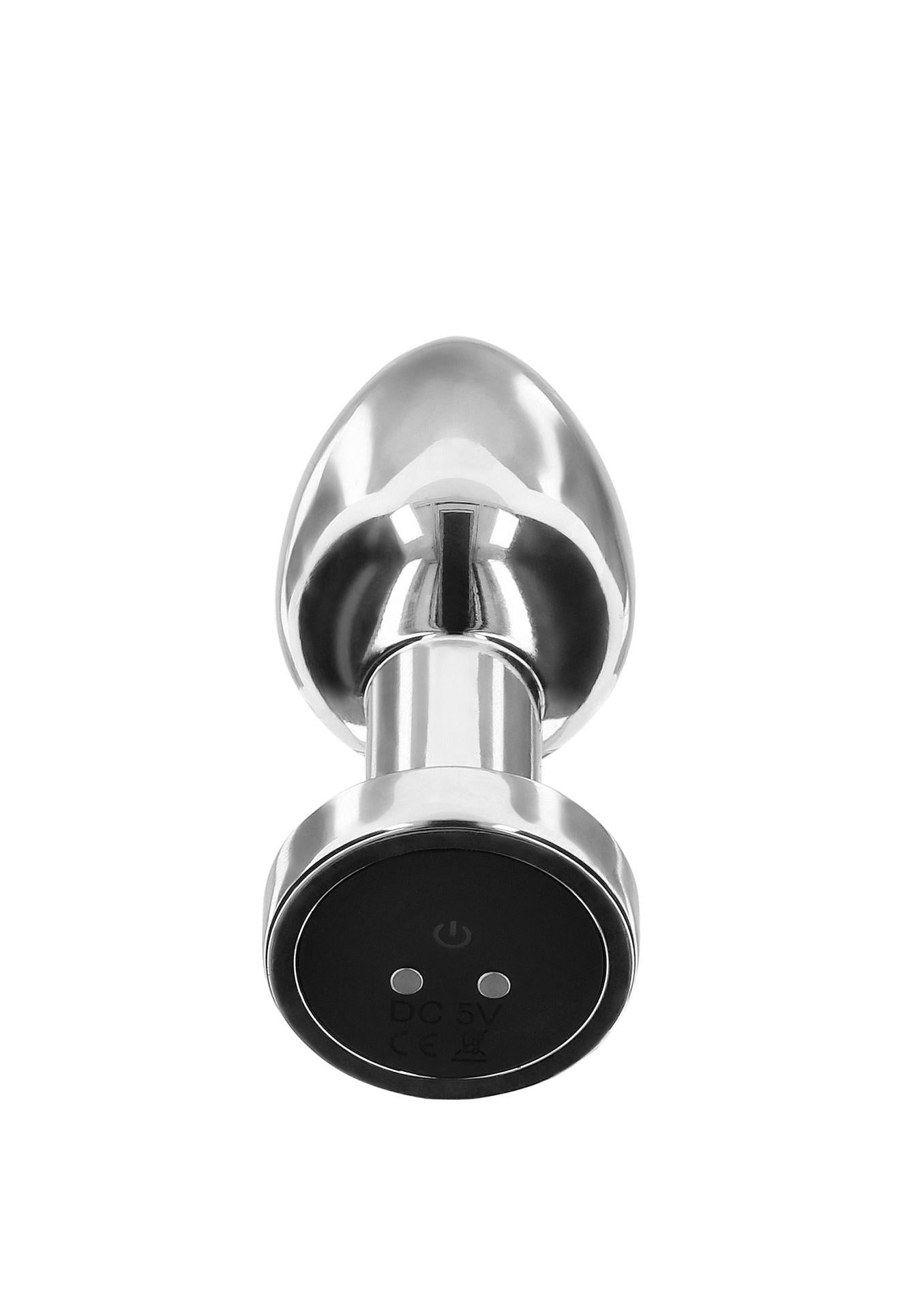 Plug anal vibrant The Glider ToyJoy, oțel argintiu, 8,5 cm, USB