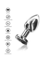 Plug anal vibrant The Glider ToyJoy, oțel argintiu, 8,5 cm, USB