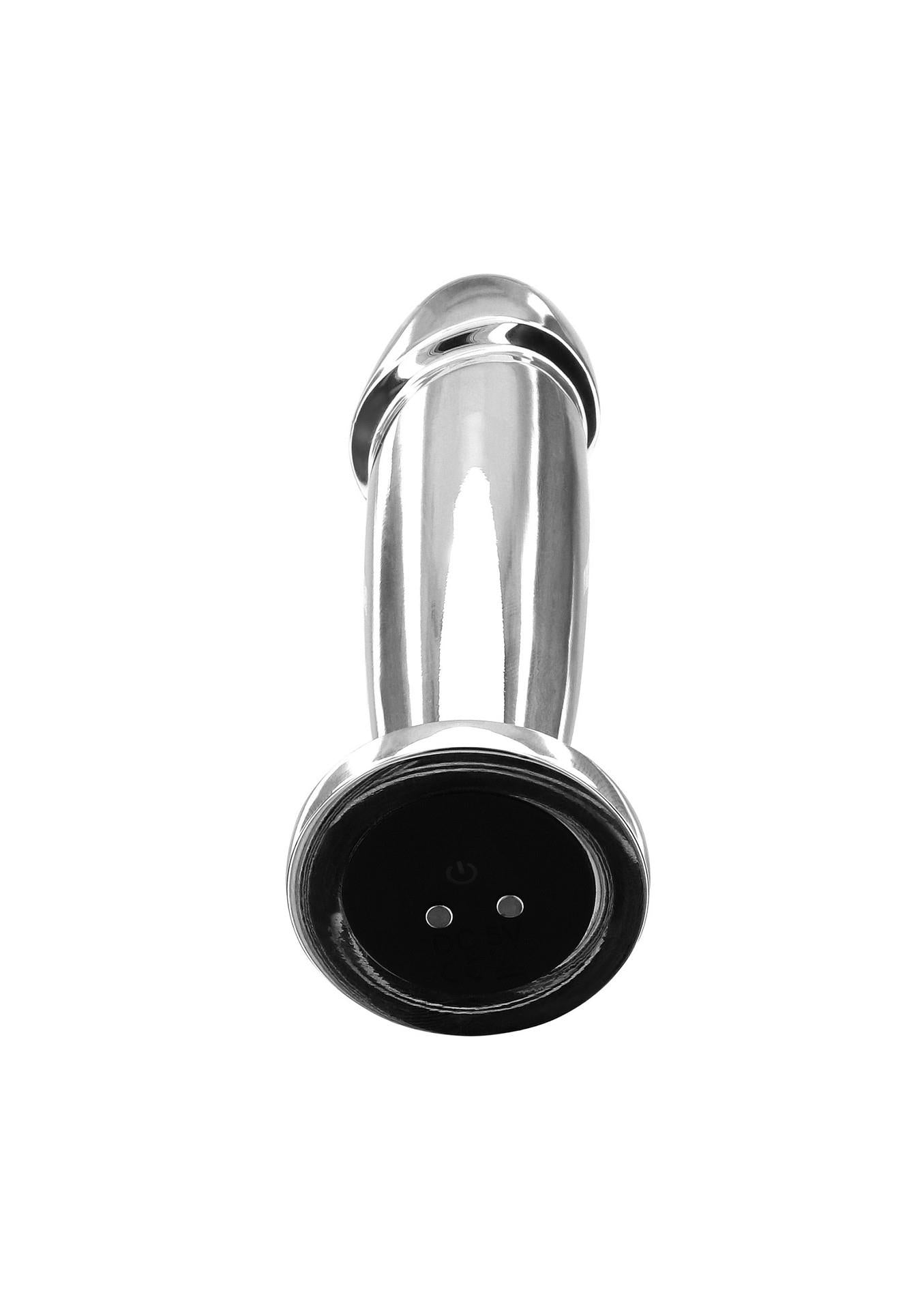 Dop anal vibrant din oțel inoxidabil ToyJoy, argintiu, 11,8 cm, USB