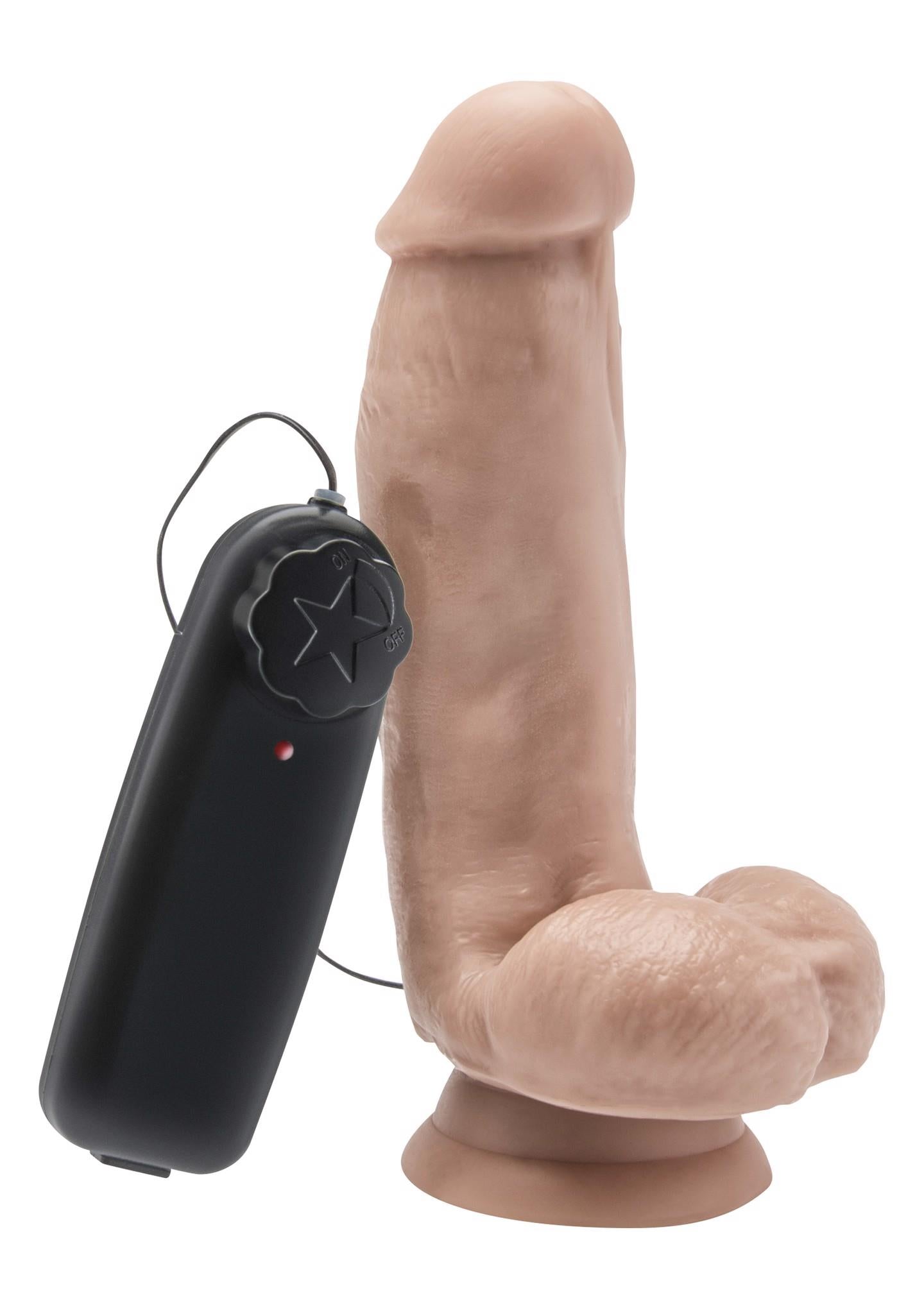 Vibrator realist Get Real ToyJoy cu testicule 15 cm