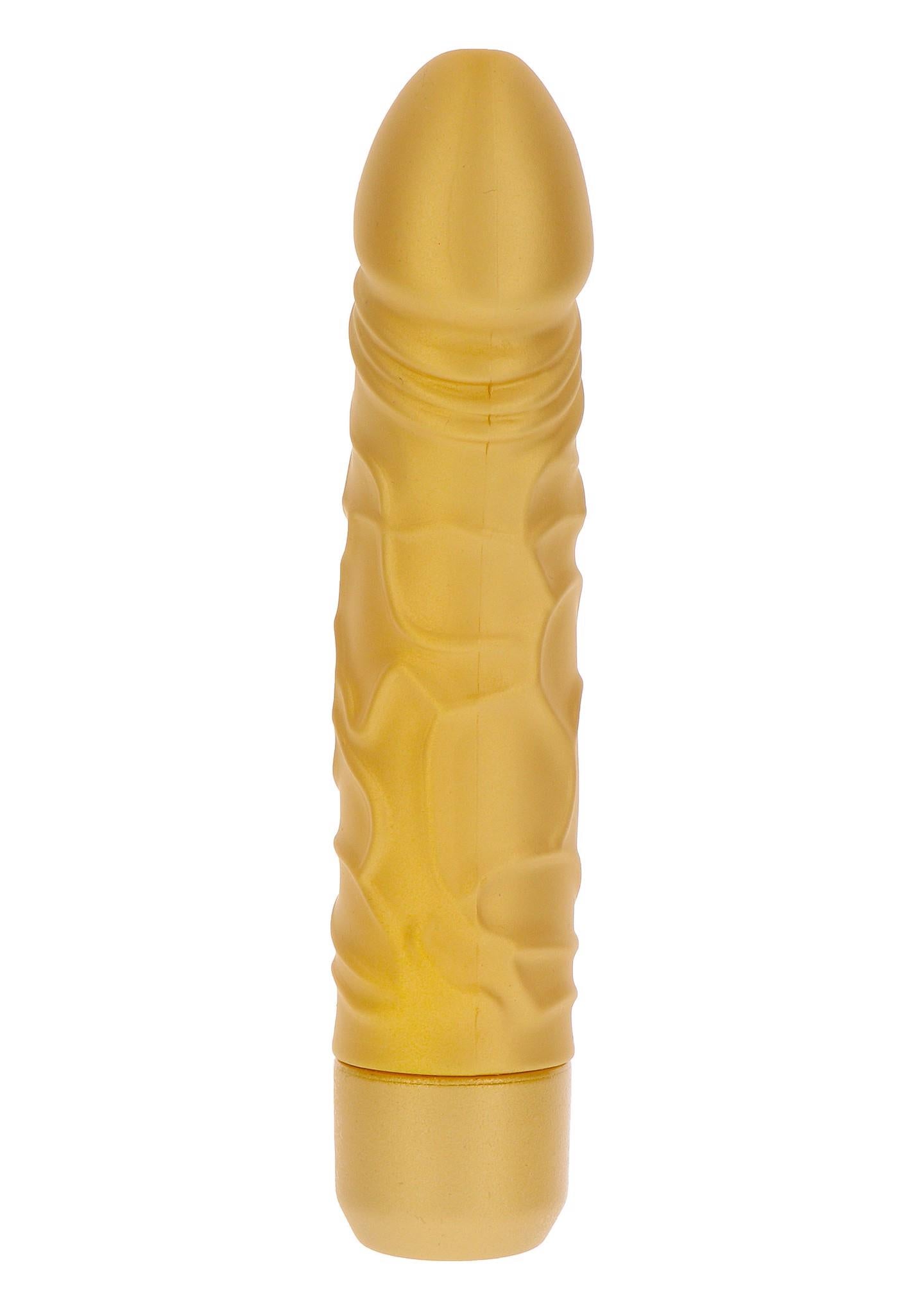 Vibrator ToyJoy Gold Dicker, silicon auriu, 20 cm