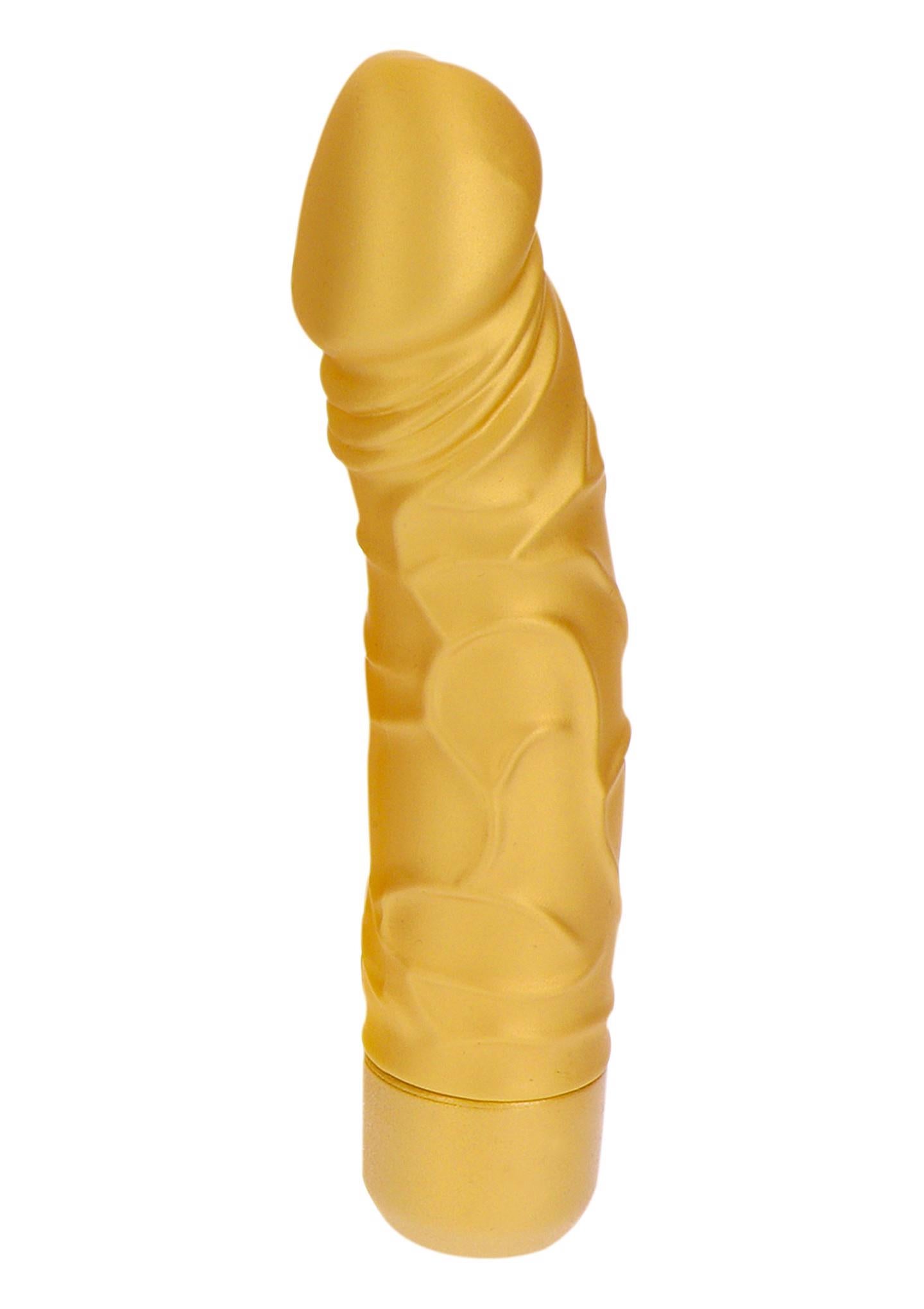 Vibrator ToyJoy Gold Dicker, silicon auriu, 20 cm