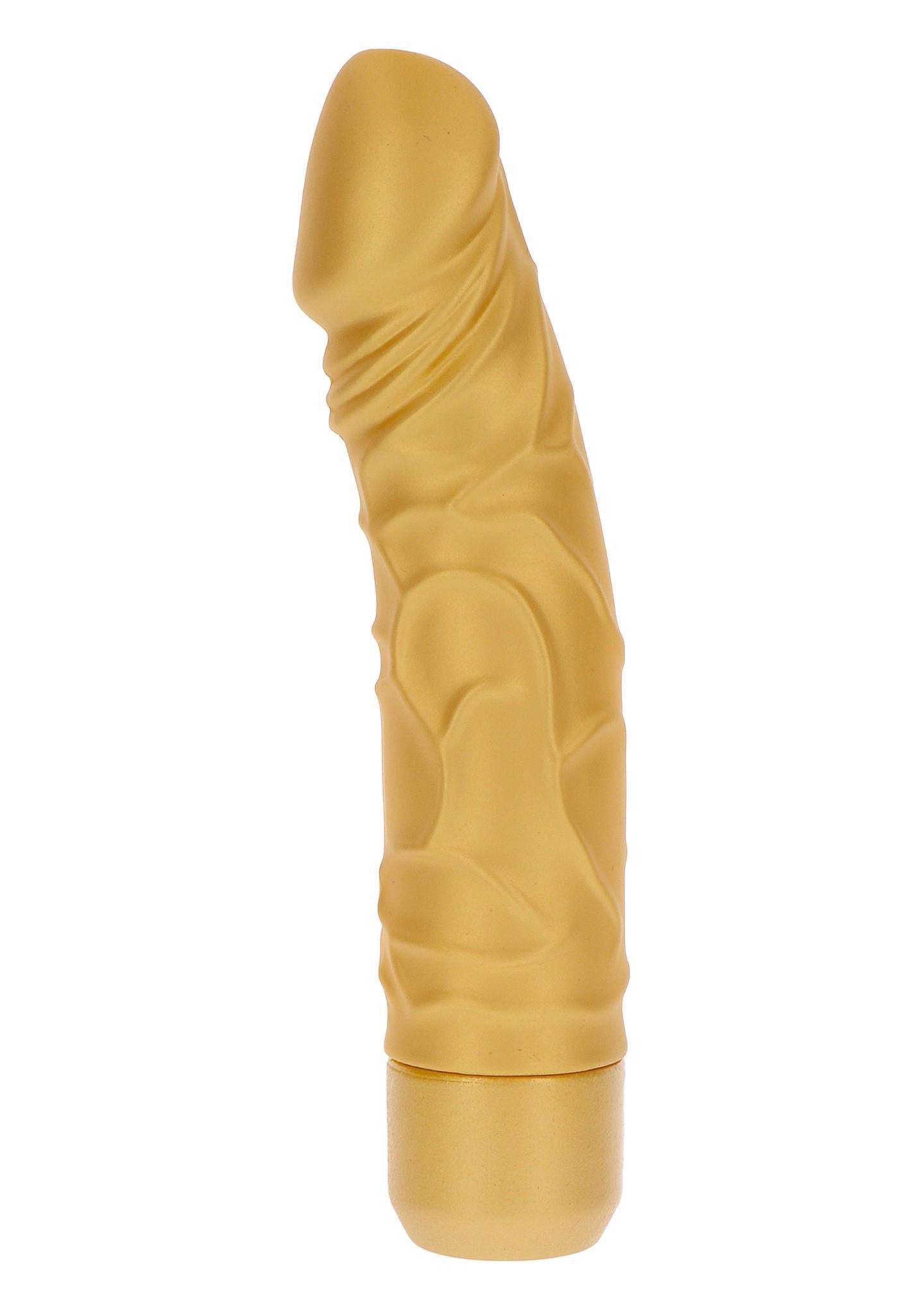 Vibrator ToyJoy Gold Dicker, silicon auriu, 20 cm