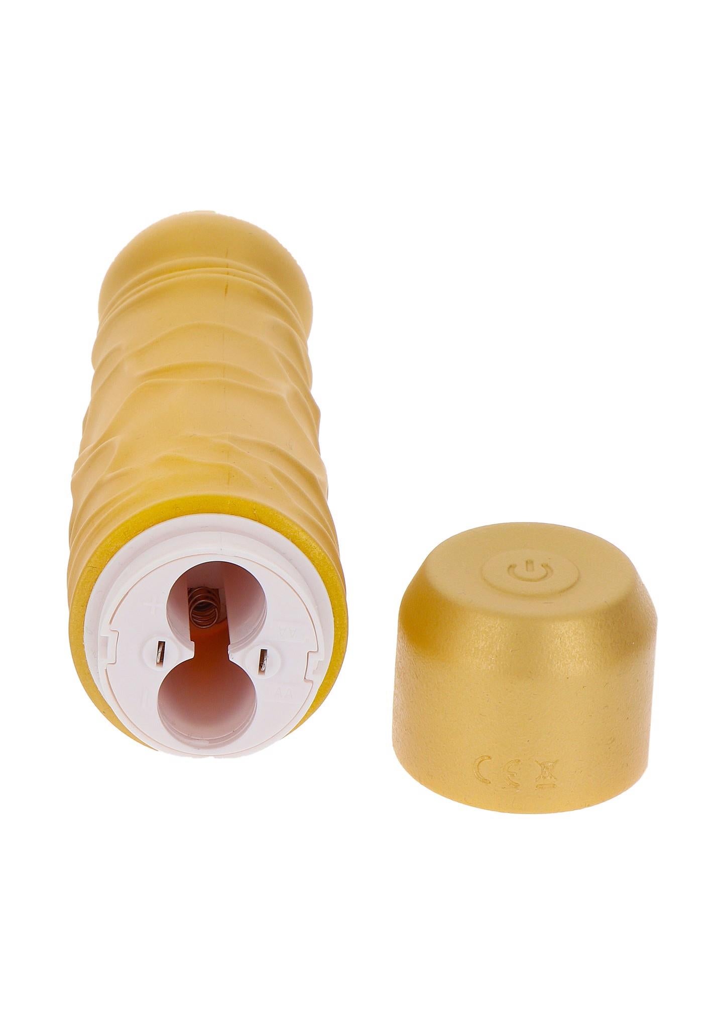 Vibrator ToyJoy Gold Dicker, silicon auriu, 20 cm