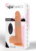 Dildo vibrant ToyJoy cu mărgele rotative, culoarea pielii, 21 cm
