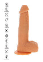 Dildo vibrant ToyJoy cu mărgele rotative, culoarea pielii, 21 cm