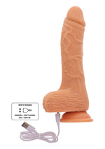 Vibrator cu dildo din silicon ToyJoy, cu lumină, 20 cm, cu telecomandă
