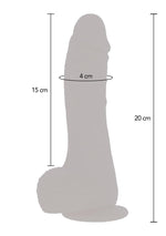 Vibrator cu dildo din silicon ToyJoy, cu lumină, 20 cm, cu telecomandă