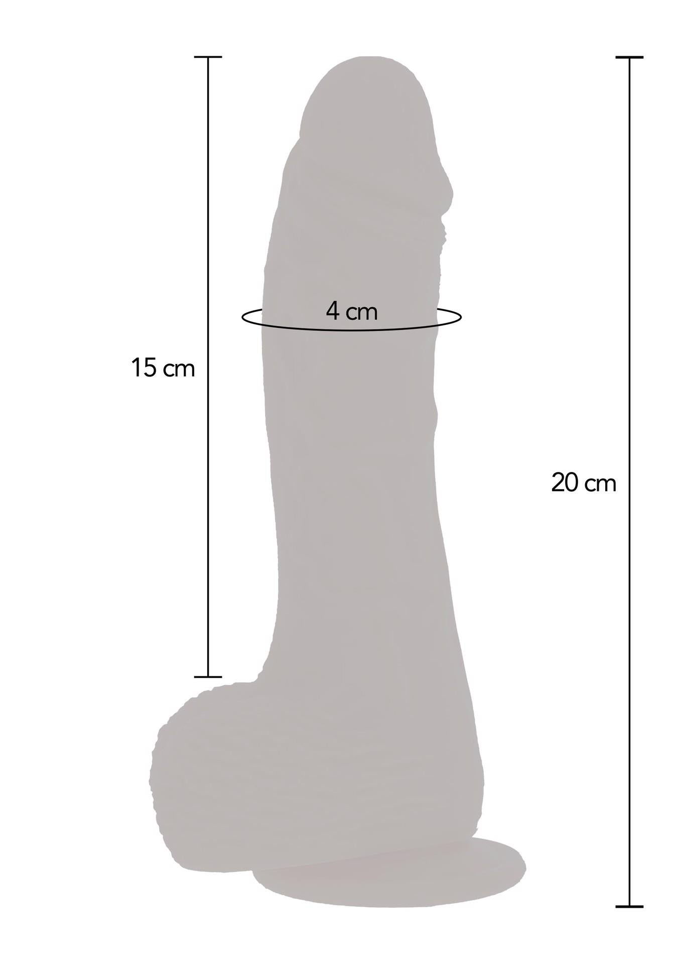 Vibrator cu dildo din silicon ToyJoy, cu lumină, 20 cm, cu telecomandă