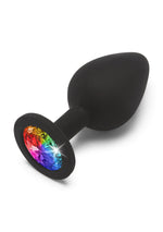 Dop anal din silicon ToyJoy Booty Jewel, negru, 8 cm