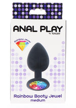 Dop anal din silicon ToyJoy Booty Jewel, negru, 8 cm